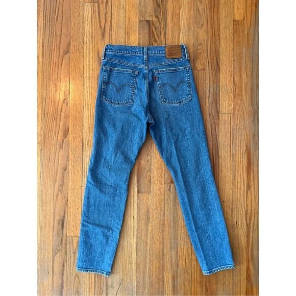 Levi's Premium Womens Medium Wash Blue Wedgie Straight Fit Jeans Size 27 - Picture 12 of 14